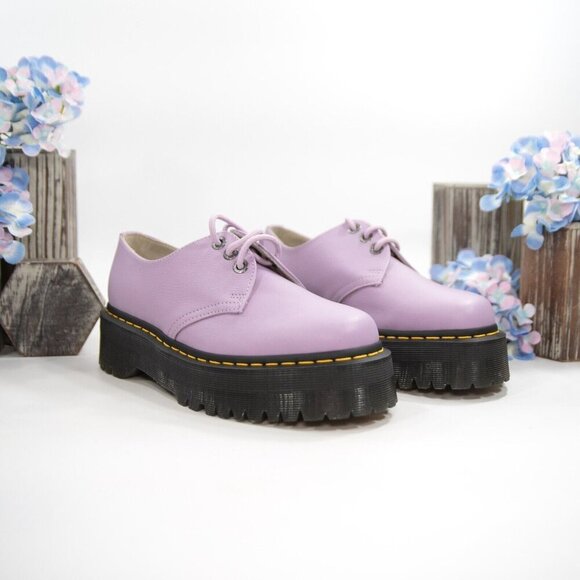 Dr. Martens Shoes - Dr. Martens Quad II Lilac Leather Lace Up Loafer Oxford Shoes 9 NIB